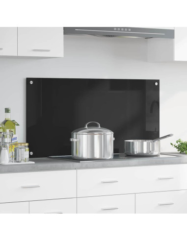 Rivestimento da Cucina Nero 100 x 50 x 0.8 cm vetro temperato