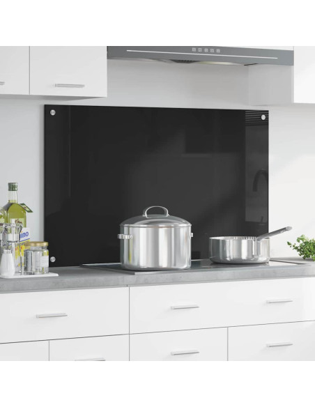 Rivestimento da Cucina Nero 100 x 60 x 0.8 cm vetro temperato