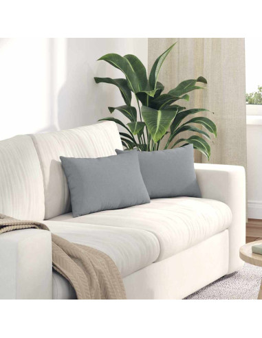 Cuscini da Divano 2 pcs Grigio chiaro 50 x 30 cm Tessuto