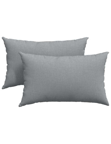 Cuscini da Divano 2 pcs Grigio chiaro 50 x 30 cm Tessuto