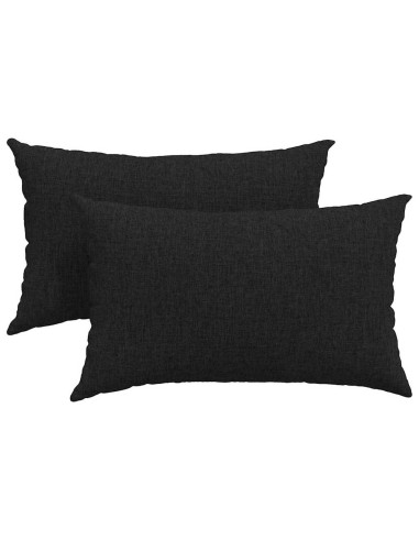 Cuscini da Divano 2 pcs Nero 50 x 30 cm Tessuto