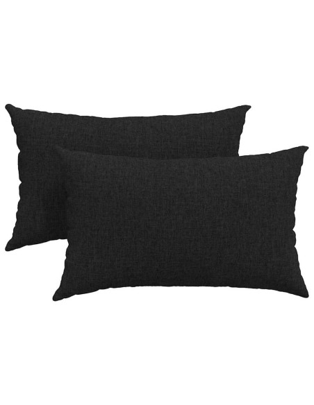 Cuscini da Divano 2 pcs Nero 50 x 30 cm Tessuto