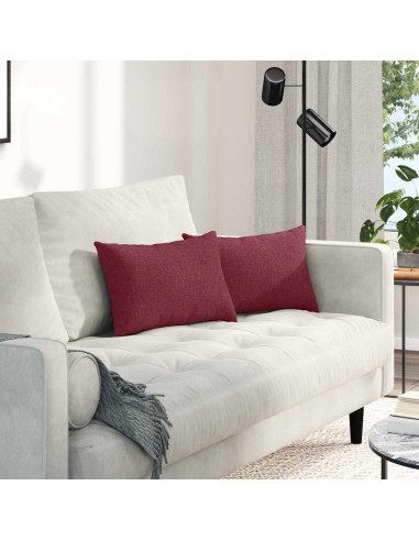 Cuscini da Divano 2 pcs Rosso Vino 50 x 30 cm Tessuto
