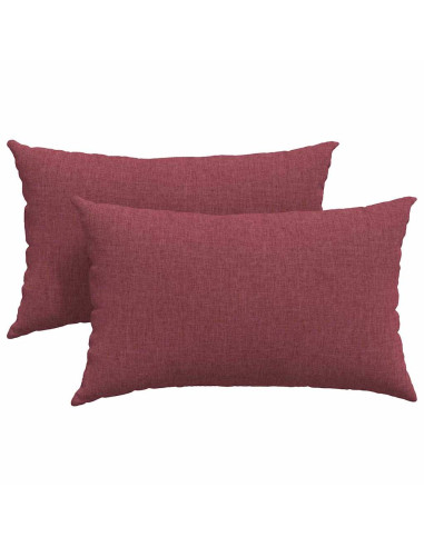 Cuscini da Divano 2 pcs Rosso Vino 50 x 30 cm Tessuto