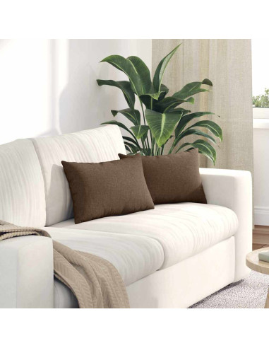 Cuscini da Divano 2 pcs Marrone 50 x 30 cm Tessuto