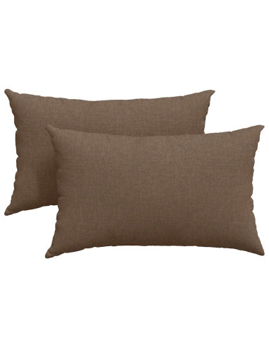 Cuscini da Divano 2 pcs Marrone 50 x 30 cm Tessuto