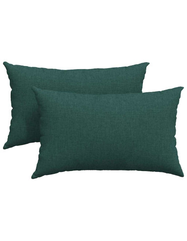 Cuscini da Divano 2 pcs Verde Scuro 50 x 30 cm Tessuto