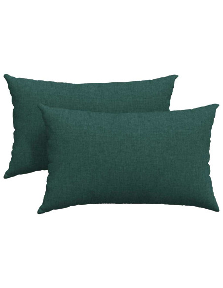 Cuscini da Divano 2 pcs Verde Scuro 50 x 30 cm Tessuto