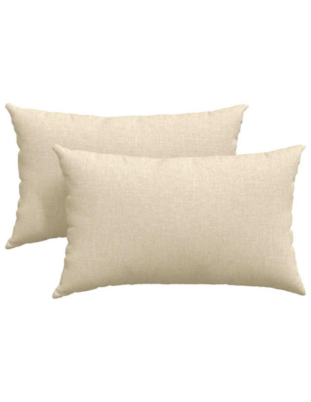 Cuscini da Divano 2 pcs Crema 50 x 30 cm Tessuto
