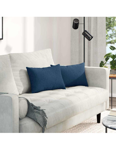 Cuscini da Divano 2 pcs Blu 50 x 30 cm Tessuto