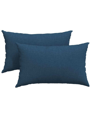 Cuscini da Divano 2 pcs Blu 50 x 30 cm Tessuto