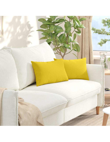 Cuscini da Divano 2 pcs Giallo Chiaro 50 x 30 cm Tessuto