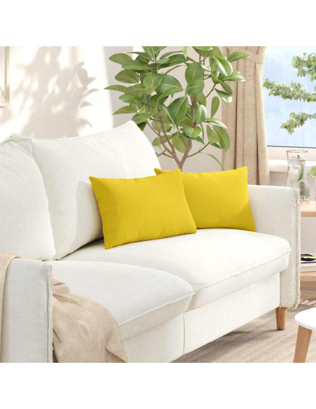 Cuscini da Divano 2 pcs Giallo Chiaro 50 x 30 cm Tessuto