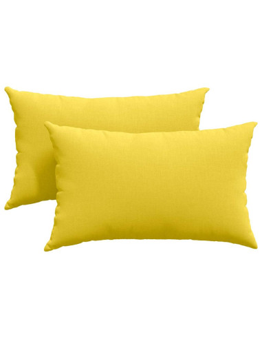 Cuscini da Divano 2 pcs Giallo Chiaro 50 x 30 cm Tessuto