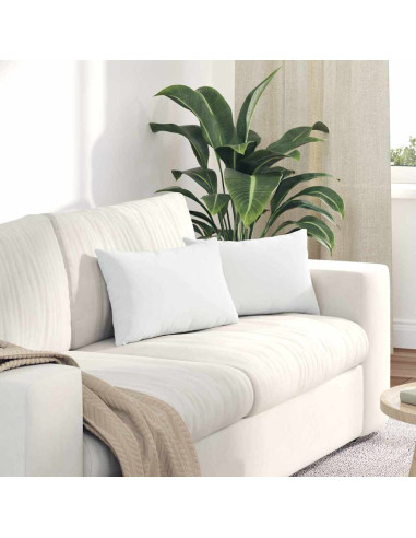 Cuscini da Divano 2 pcs Bianco 50 x 30 cm Tessuto