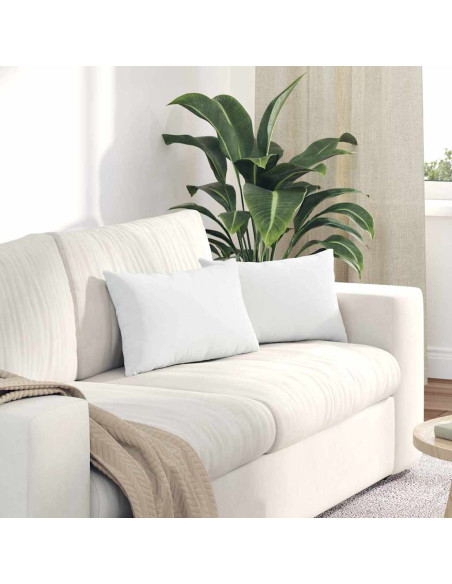 Cuscini da Divano 2 pcs Bianco 50 x 30 cm Tessuto