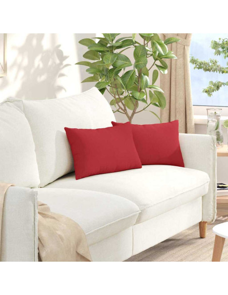 Cuscini da Divano 2 pcs Rosso 50 x 30 cm Tessuto