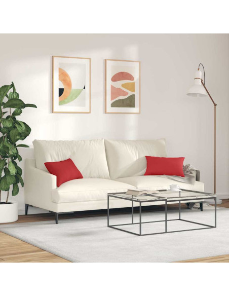 Cuscini da Divano 2 pcs Rosso 50 x 30 cm Tessuto