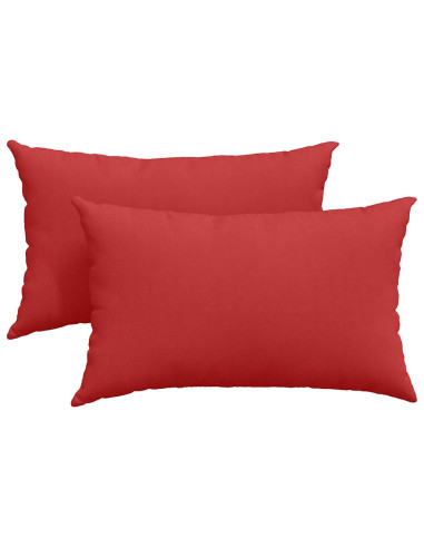Cuscini da Divano 2 pcs Rosso 50 x 30 cm Tessuto
