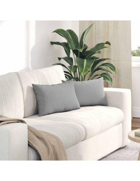 Cuscini da Divano 2 pcs Grigio 50 x 30 cm Tessuto