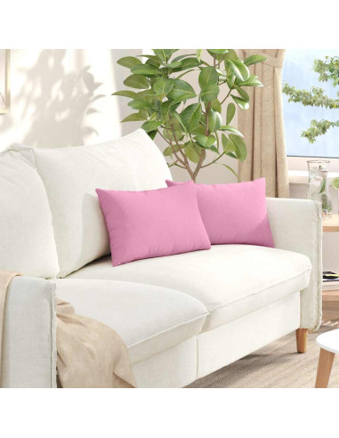Cuscini da Divano 2 pcs Rosa 50 x 30 cm Tessuto