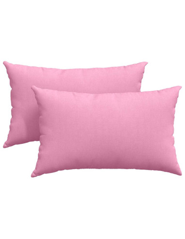 Cuscini da Divano 2 pcs Rosa 50 x 30 cm Tessuto