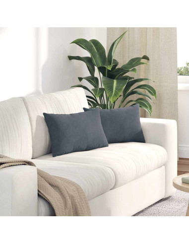 Cuscini da Divano 2 pcs Grigio scuro 50 x 30 cm