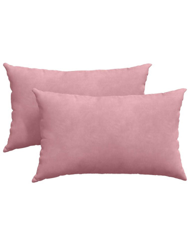 Cuscini da Divano 2 pcs Rosa 50 x 30 cm Tessuto in Cords