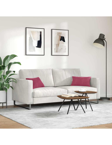 Cuscini da Divano 2 pcs Rosso vino 50 x 30 cm Tessuto in Cords