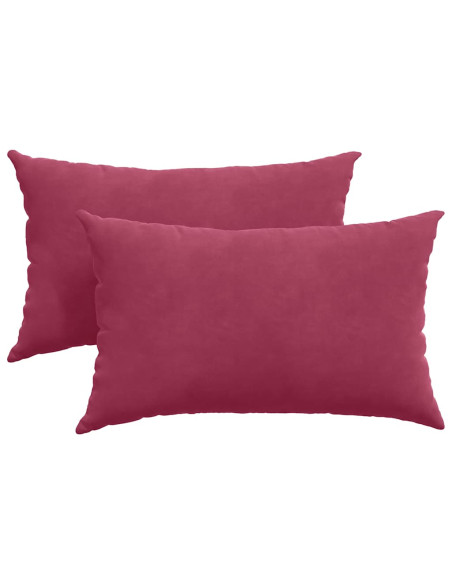 Cuscini da Divano 2 pcs Rosso vino 50 x 30 cm Tessuto in Cords