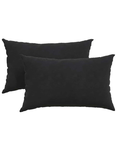 Cuscini da Divano 2 pcs Nero 50 x 30 cm Tessuto in Cords