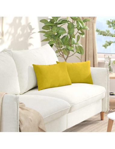 Cuscini da Divano 2 pcs Giallo 50 x 30 cm Tessuto in Cords