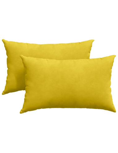 Cuscini da Divano 2 pcs Giallo 50 x 30 cm Tessuto in Cords