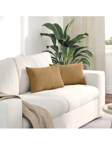 Cuscini da Divano 2 pcs Marrone 50 x 30 cm Tessuto in Cords