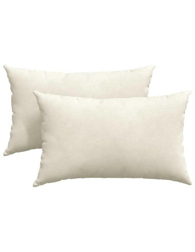 Cuscini da Divano 2 pcs Crema 50 x 30 cm Tessuto in Cords