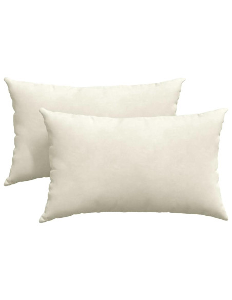 Cuscini da Divano 2 pcs Crema 50 x 30 cm Tessuto in Cords