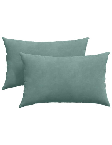 Cuscini da Divano 2 pcs Verde Mare 50 x 30 cm Tessuto in Cords