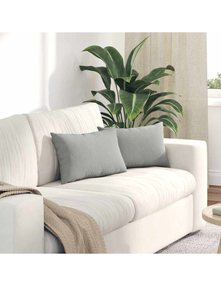 Cuscini da Divano 2 pcs Grigio chiaro 50 x 30 cm Tessuto