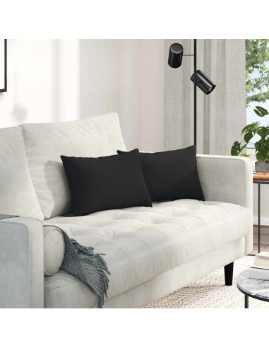 Cuscini da Divano 2 pcs Nero 50 x 30 cm Tessuto