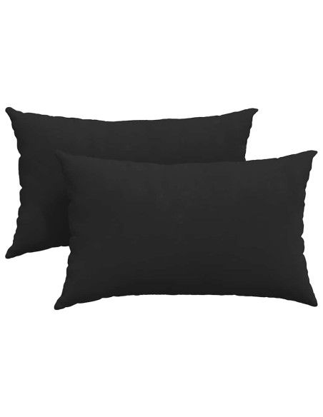 Cuscini da Divano 2 pcs Nero 50 x 30 cm Tessuto