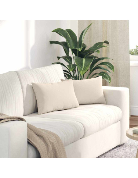 Cuscini da Divano 2 pcs Beige 50 x 30 cm Tessuto