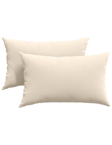 Cuscini da Divano 2 pcs Beige 50 x 30 cm Tessuto