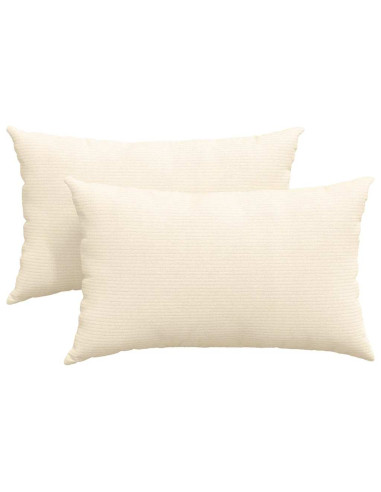Cuscini da Divano 2 pcs Crema 50 x 30 cm Tessuto in Cords