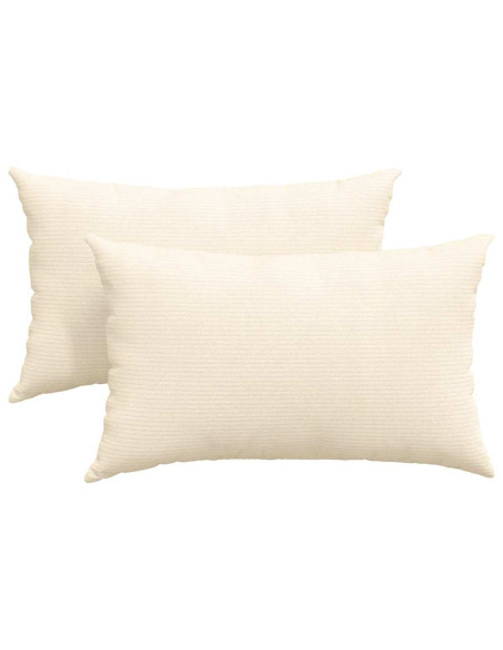 Cuscini da Divano 2 pcs Crema 50 x 30 cm Tessuto in Cords