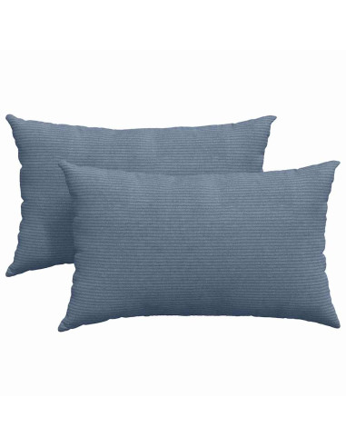 Cuscini da Divano 2 pcs Blu 50 x 30 cm Tessuto in Cords