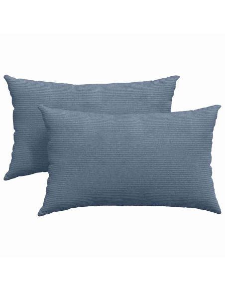 Cuscini da Divano 2 pcs Blu 50 x 30 cm Tessuto in Cords