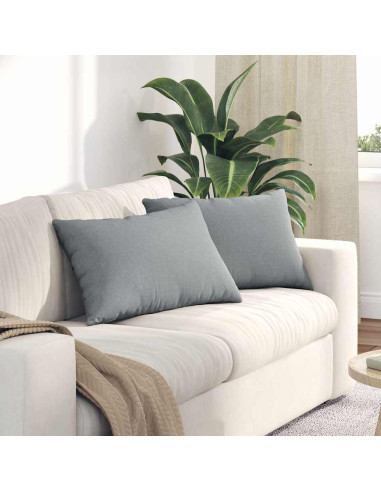 Cuscini da Divano 2 pcs Grigio chiaro 60 x 40 cm Tessuto