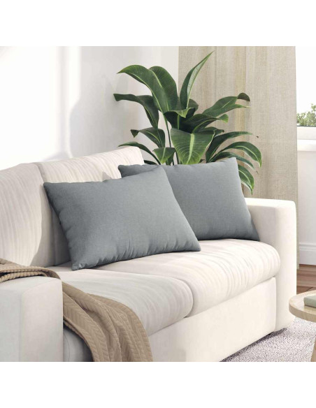 Cuscini da Divano 2 pcs Grigio chiaro 60 x 40 cm Tessuto