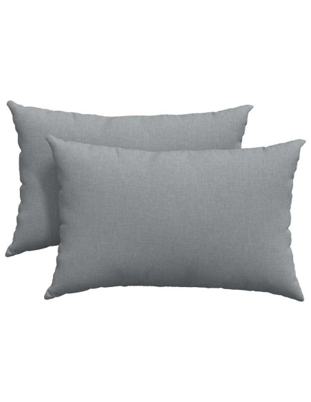 Cuscini da Divano 2 pcs Grigio chiaro 60 x 40 cm Tessuto