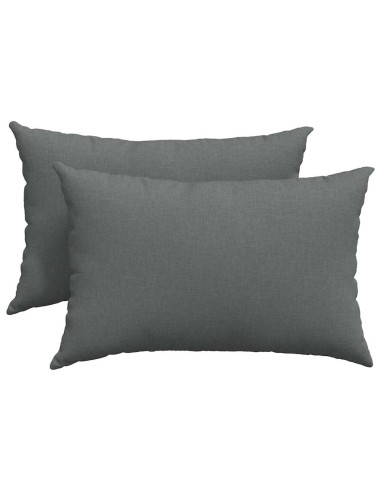 Cuscini da Divano 2 pcs Grigio scuro 60 x 40 cm Tessuto